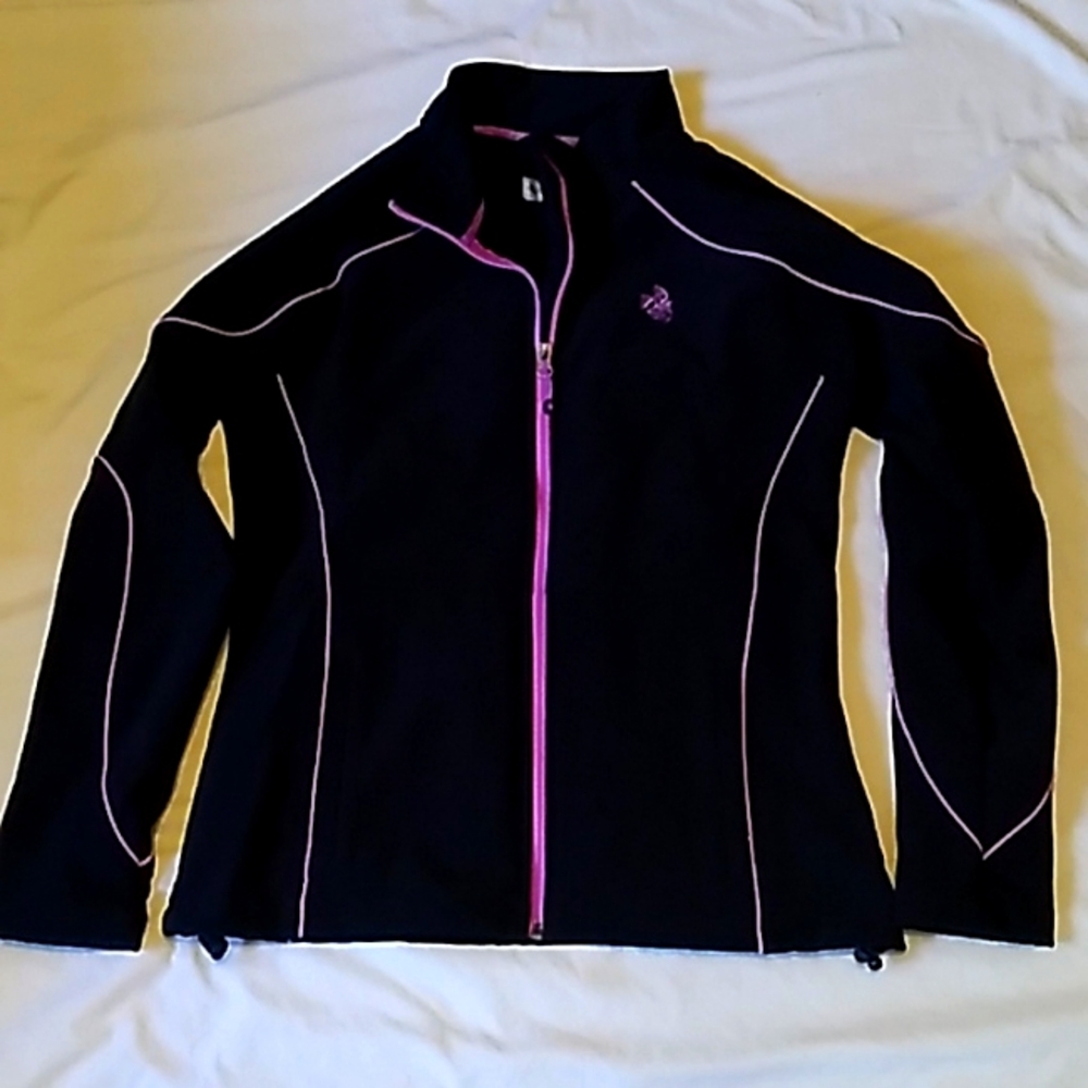 Women's Legendary Whitetails softshell black with light purple trim jacket sizeS